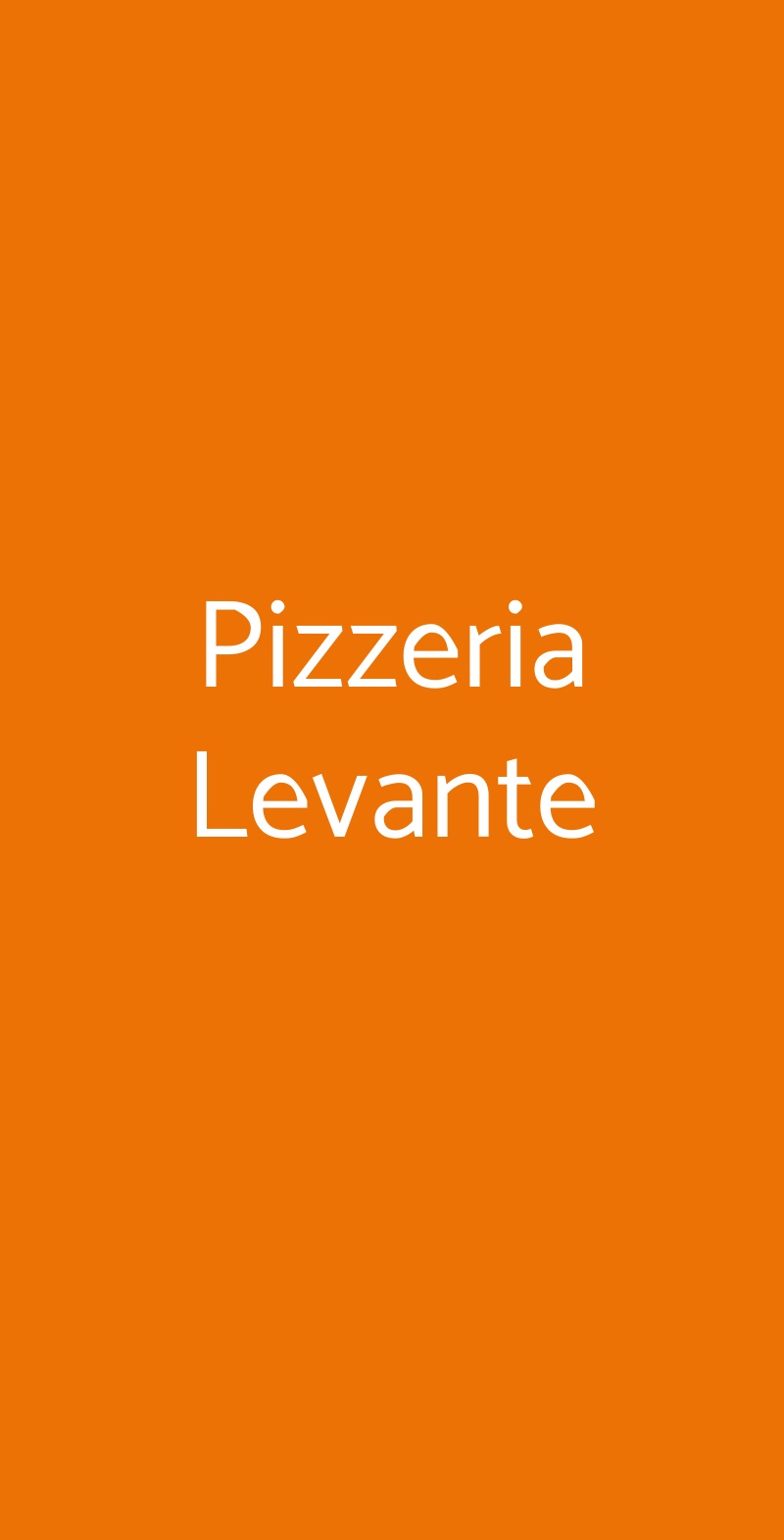 Pizzeria Levante Altamura menù 1 pagina