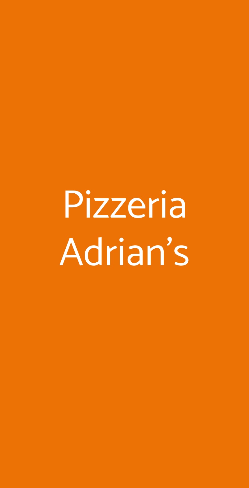 Pizzeria Adrian's Bari menù 1 pagina