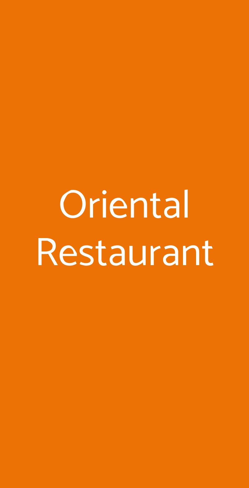 Oriental Restaurant Varese menù 1 pagina