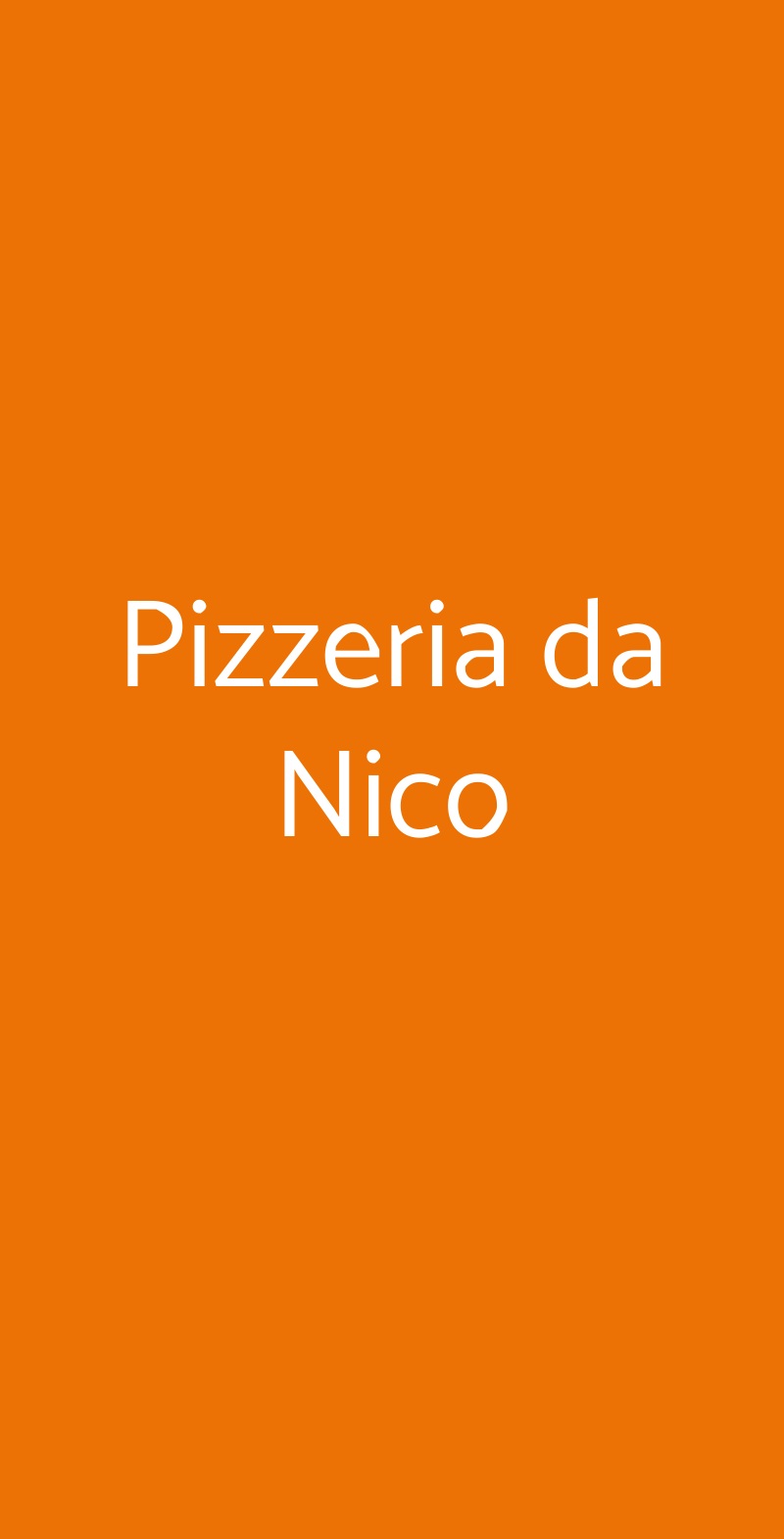 Pizzeria da Nico Bari menù 1 pagina