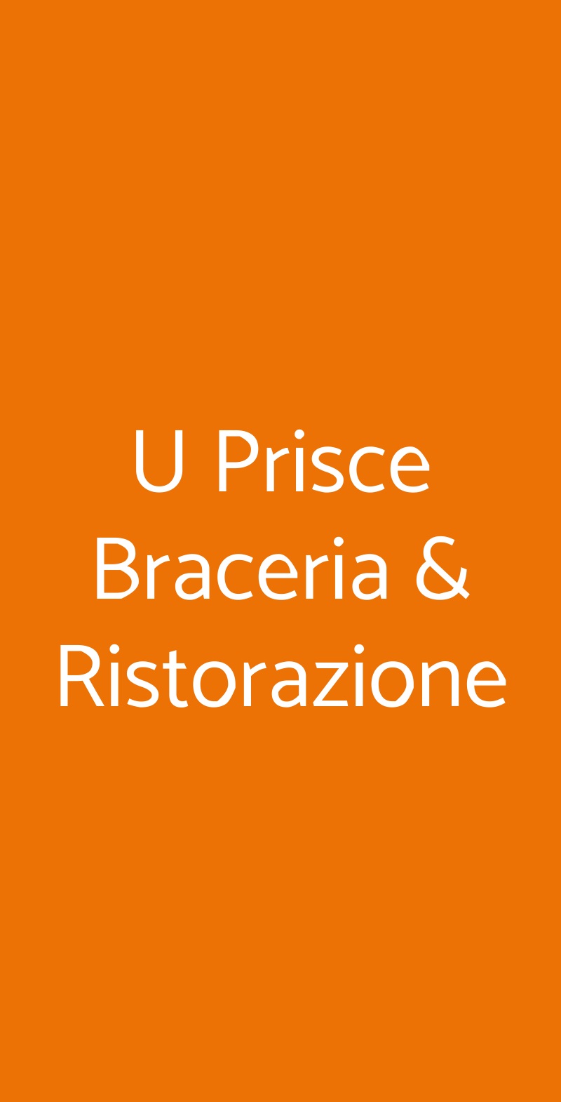 U Prisce Braceria & Ristorazione Ruvo Di Puglia menù 1 pagina