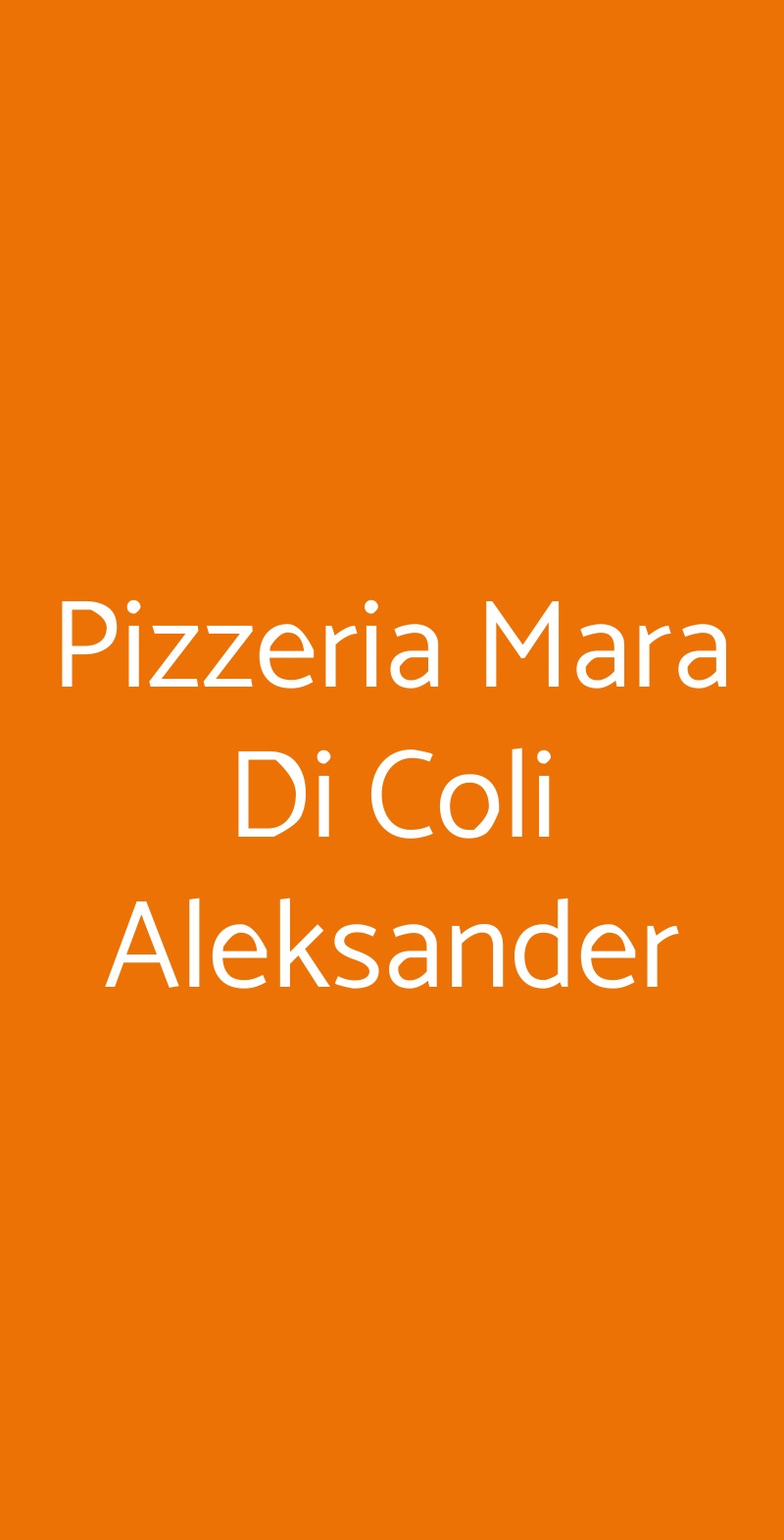 Pizzeria Mara Di Coli Aleksander Gallarate menù 1 pagina