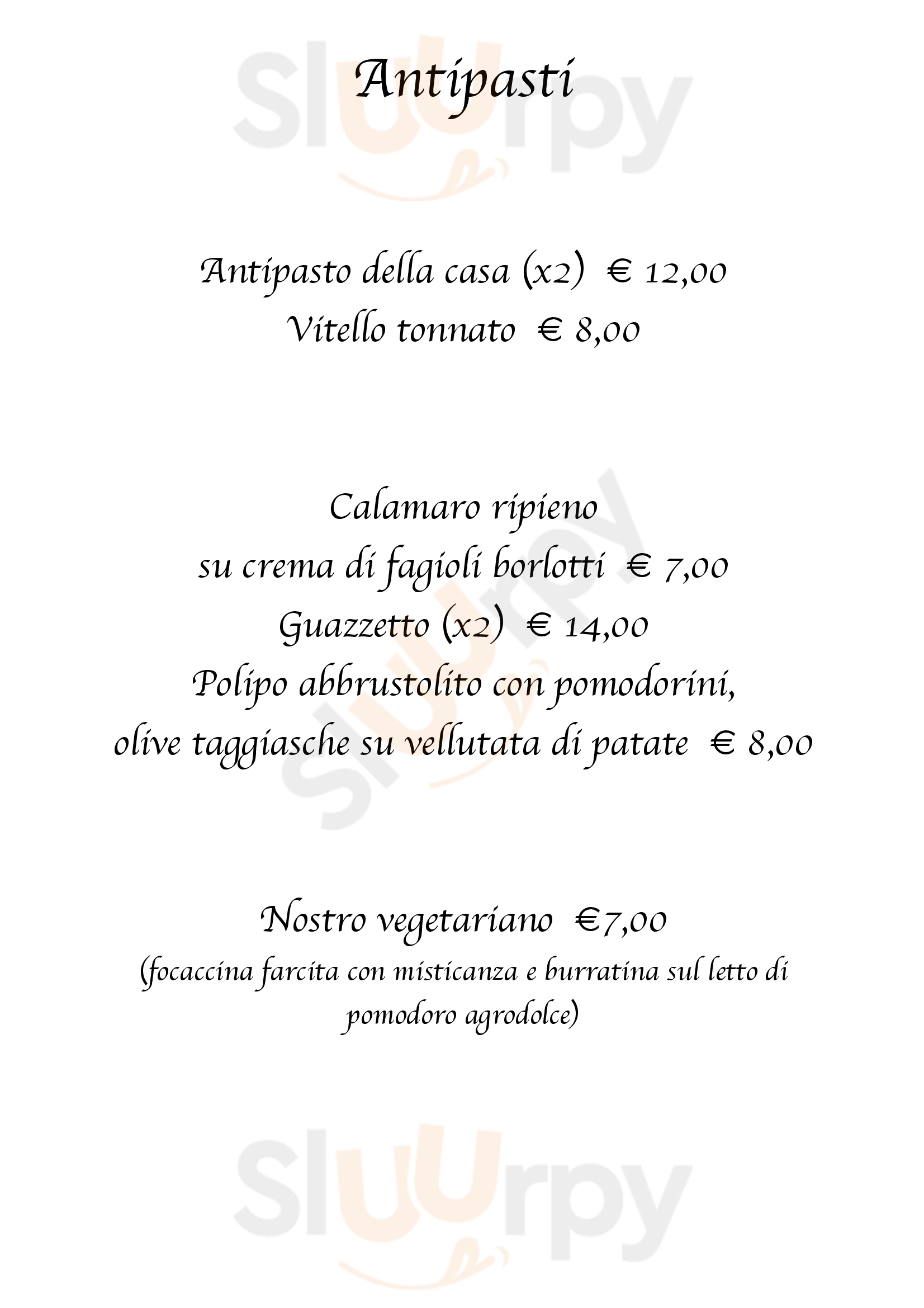 Trattoria Pizzeria Cavour Comerio menù 1 pagina