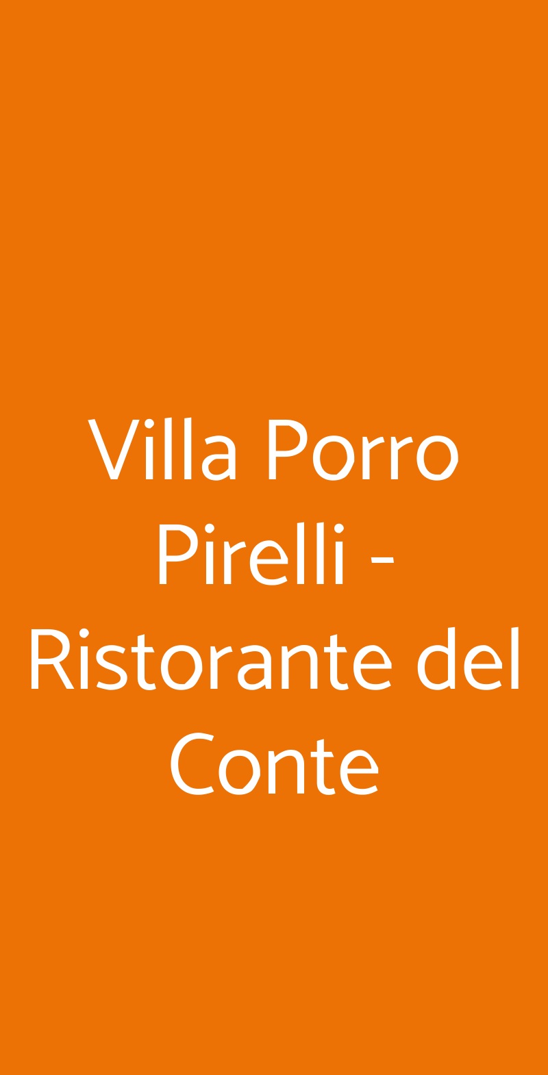 Villa Porro Pirelli - Ristorante del Conte Induno Olona menù 1 pagina