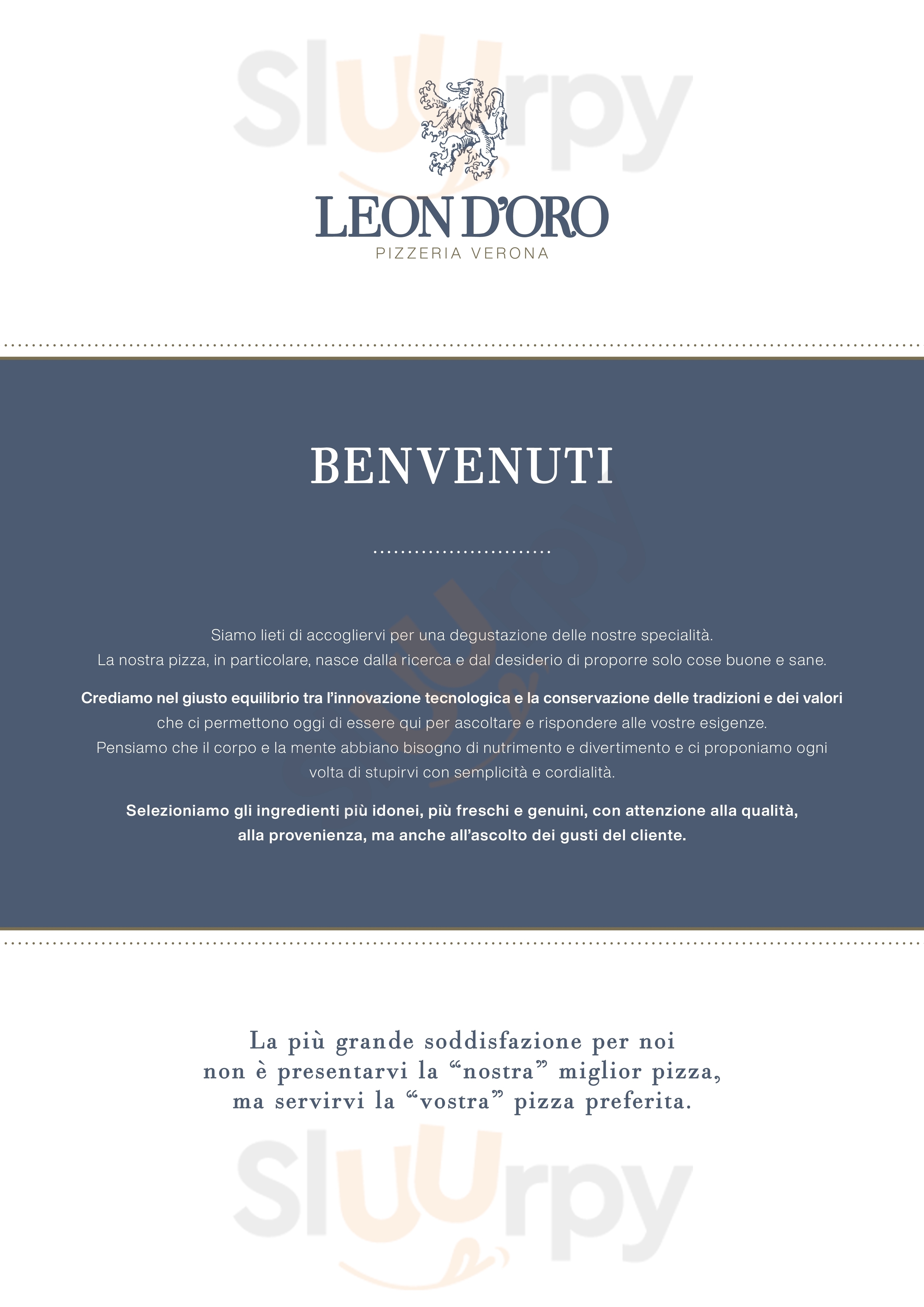 Pizzeria Leon d'Oro Verona menù 1 pagina