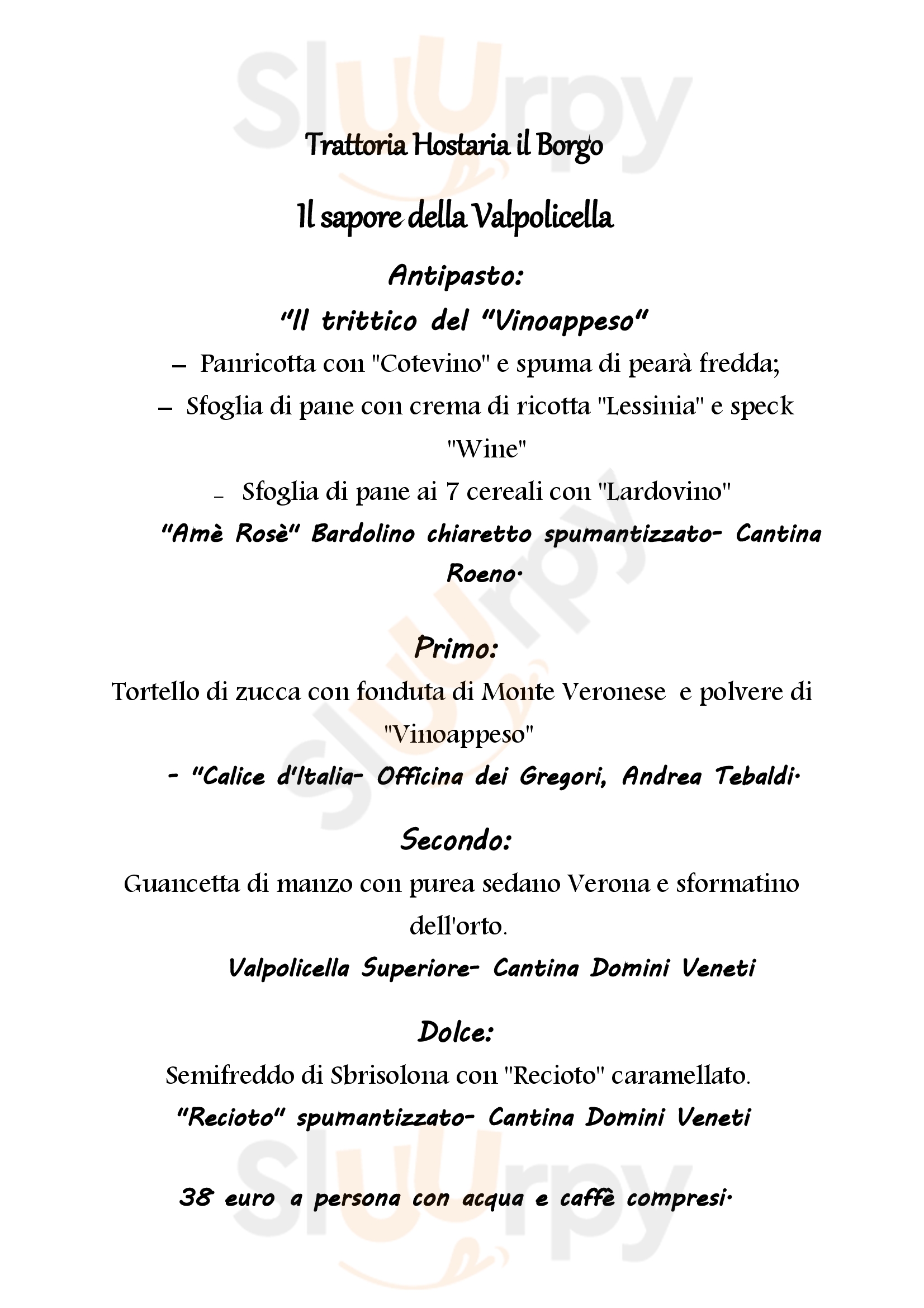 Trattoria il Borgo Verona menù 1 pagina