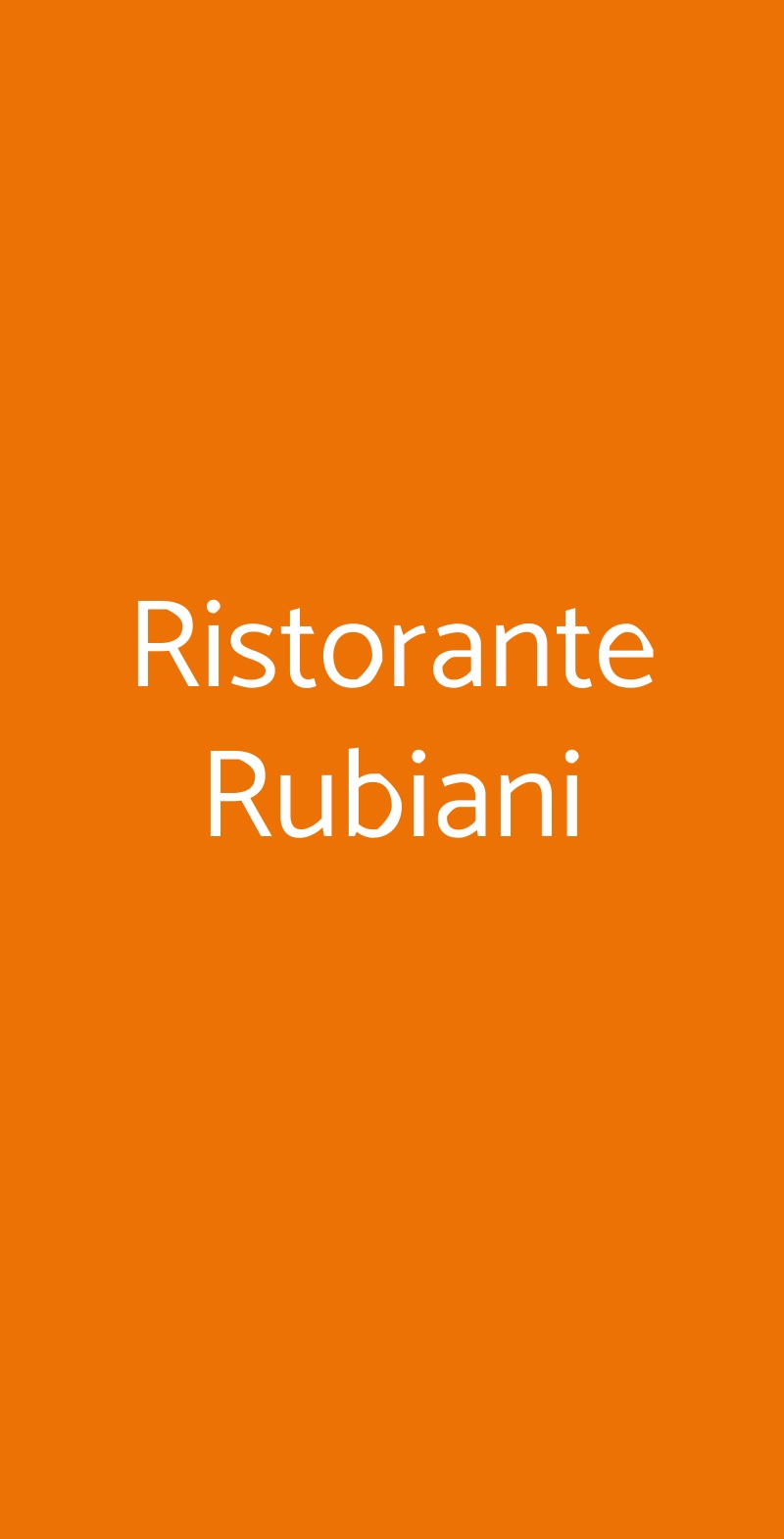 Ristorante Rubiani Verona menù 1 pagina