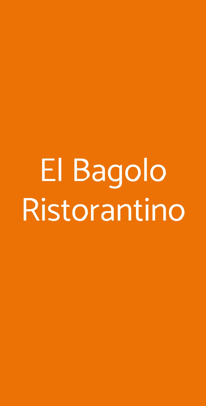 El Bagolo Ristorantino Sona menù 1 pagina