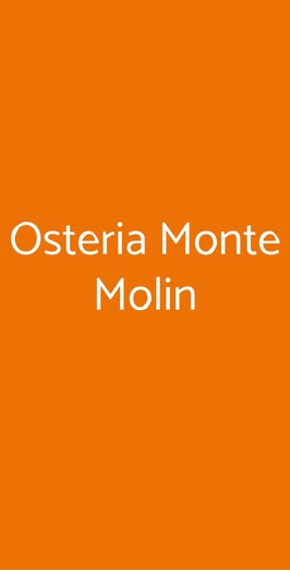 Osteria Monte Molin