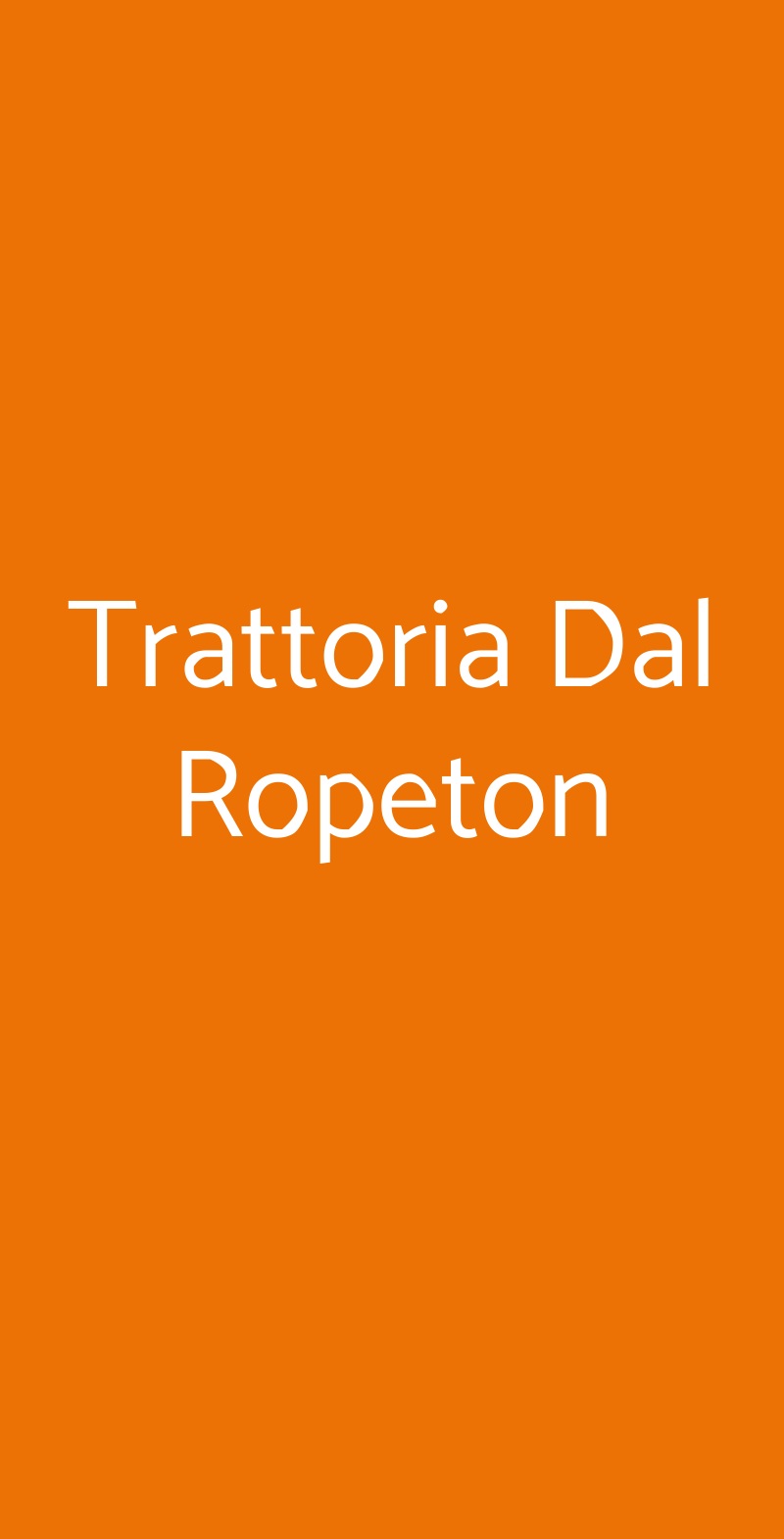 Trattoria Dal Ropeton Verona menù 1 pagina