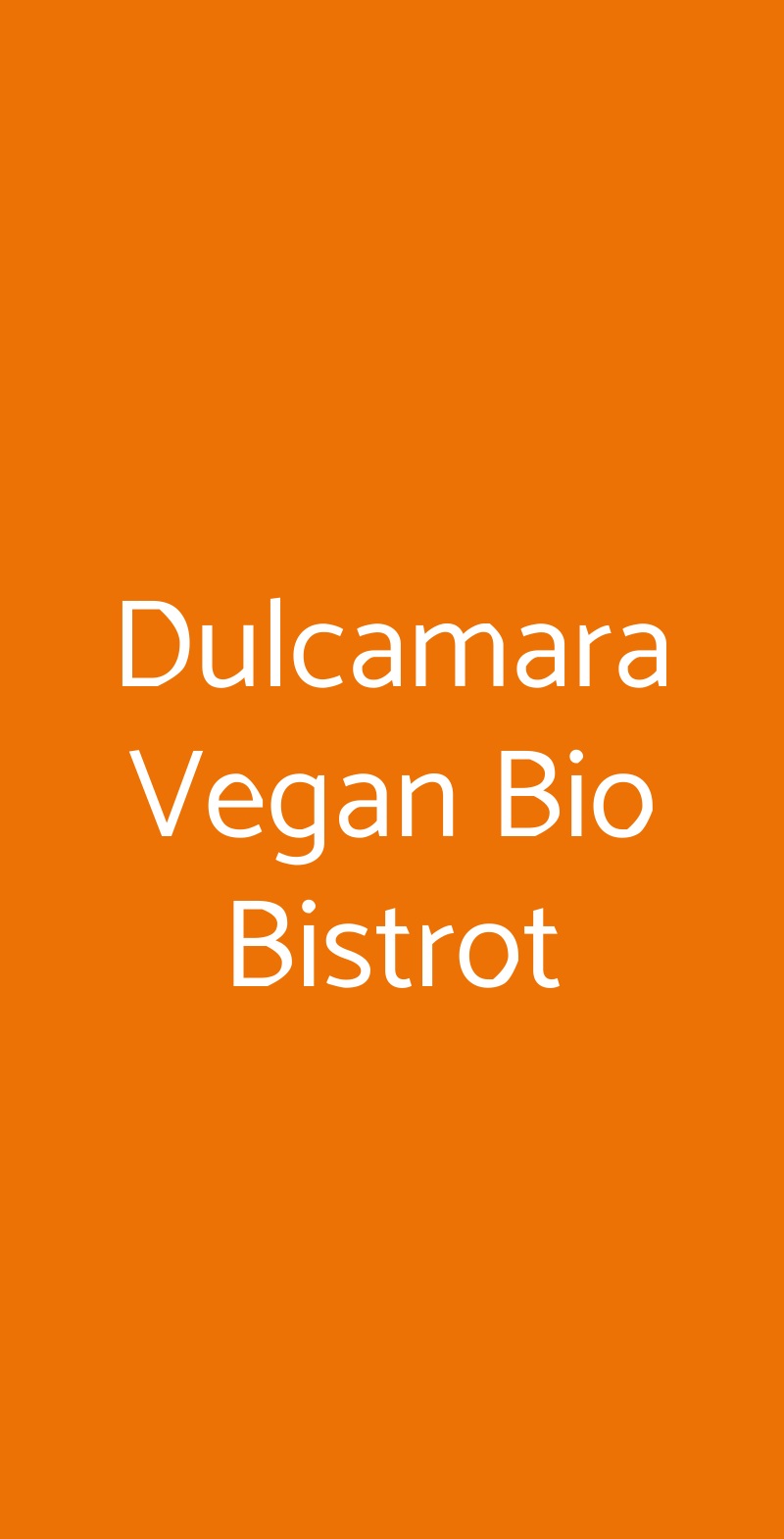 Dulcamara Vegan Bio Bistrot Verona menù 1 pagina