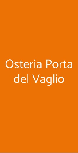 Osteria Porta Del Vaglio, Saracena