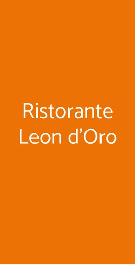 Ristorante Leon D'oro, Verona