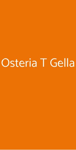 Osteria T Gella, Verona