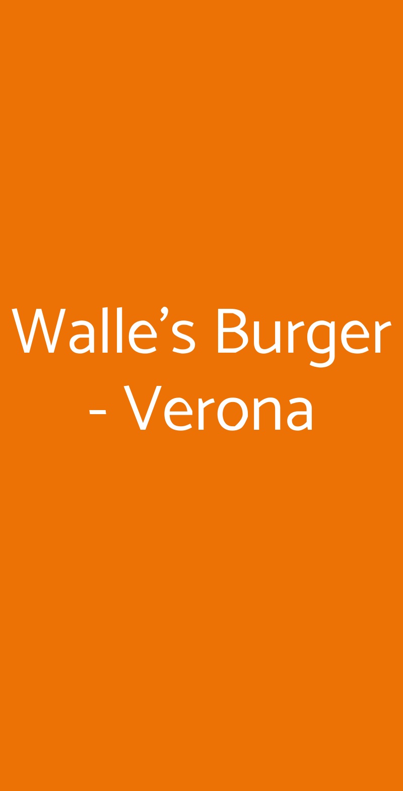Walle's Burger - Verona Verona menù 1 pagina