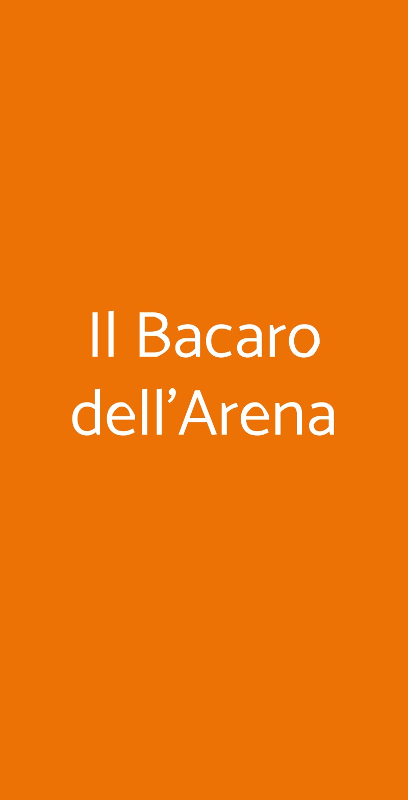 Il Bacaro dell'Arena Verona menù 1 pagina