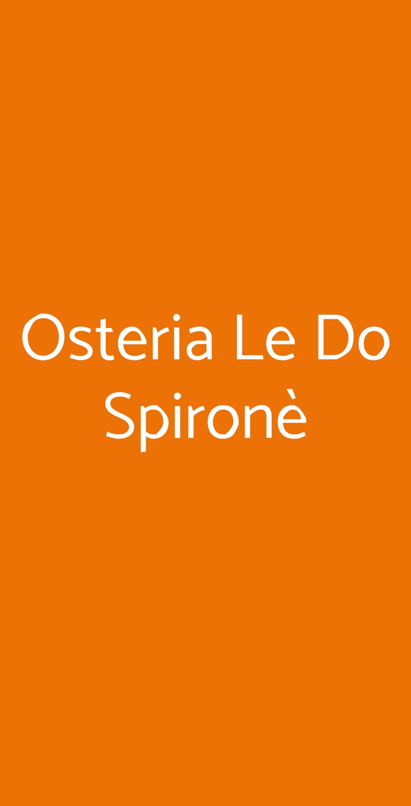Osteria Le Do Spironè Verona menù 1 pagina