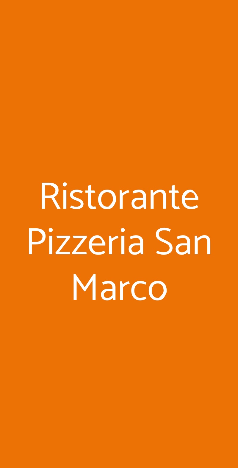 Ristorante Pizzeria San Marco Verona menù 1 pagina