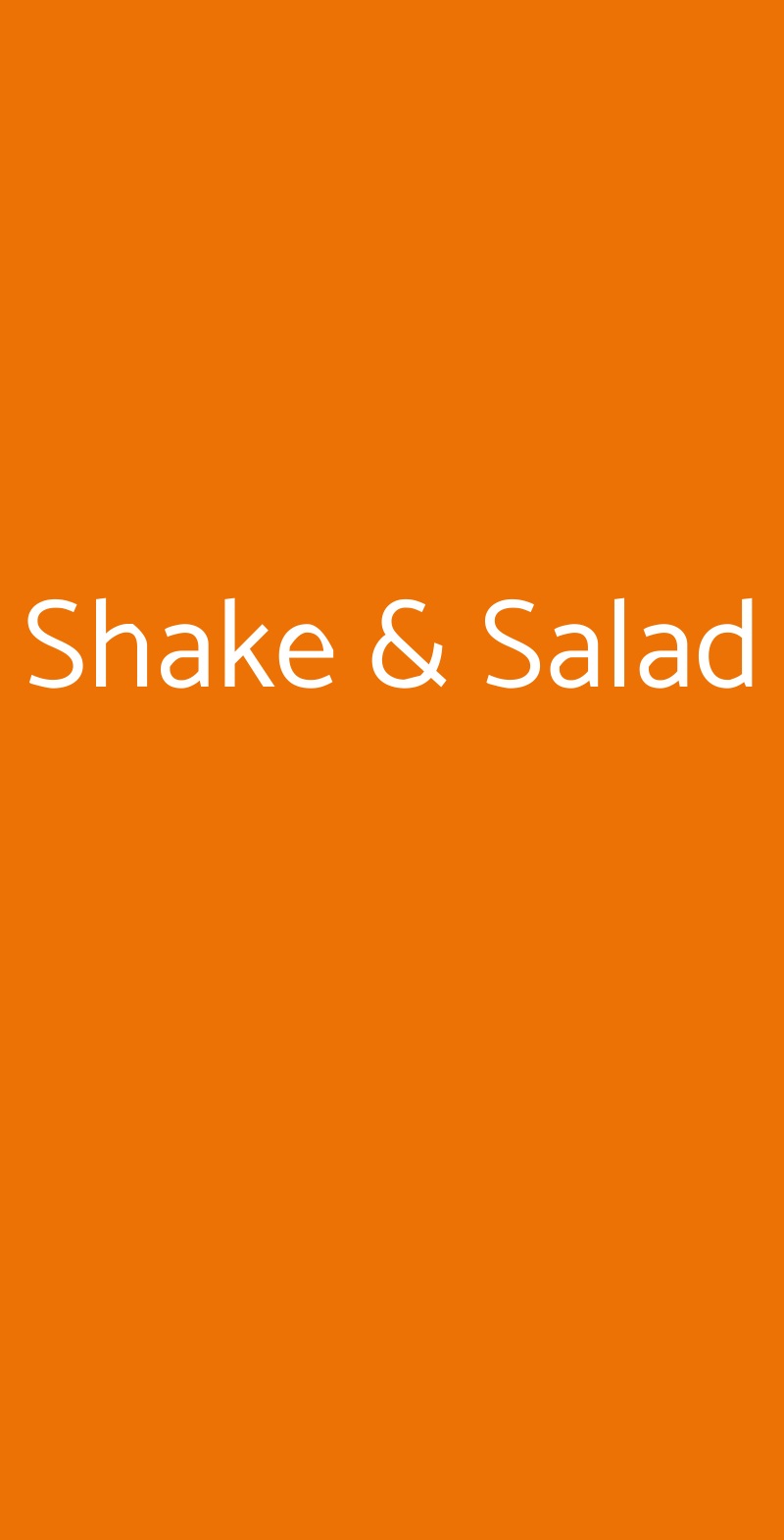 Shake & Salad Verona menù 1 pagina