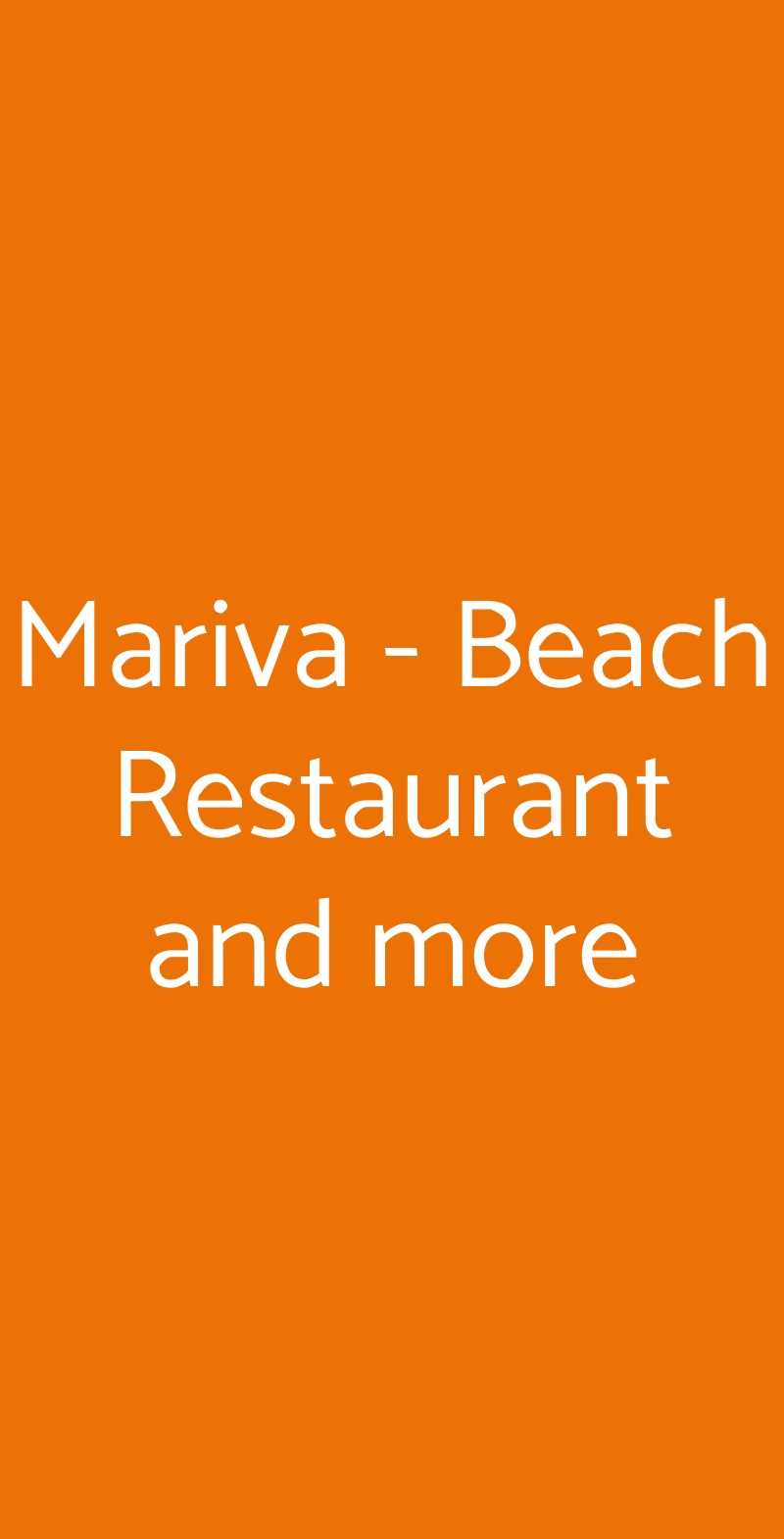 Mariva - Beach Restaurant and more San Vincenzo menù 1 pagina