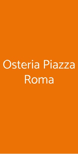 Osteria Piazza Roma, Livorno