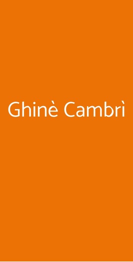Ghinè Cambrì, Livorno