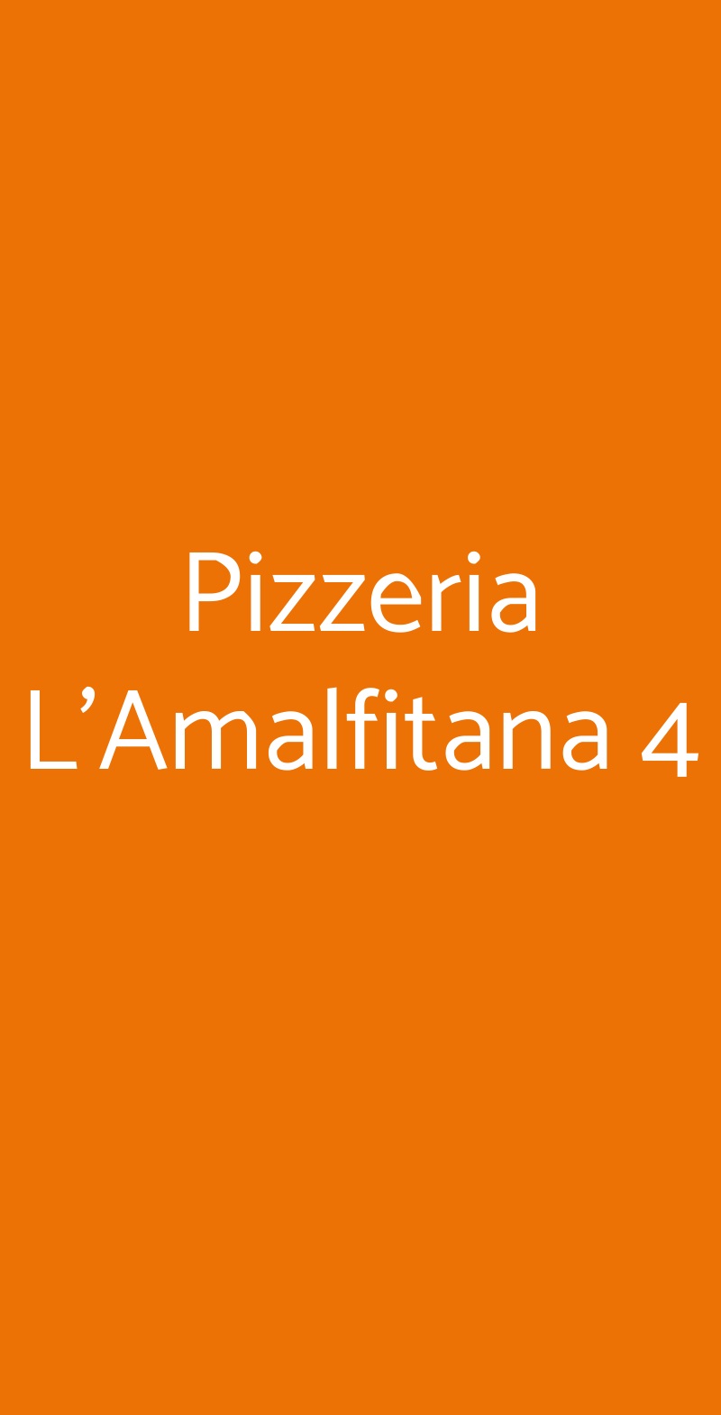 Pizzeria L'Amalfitana 4 Verona menù 1 pagina