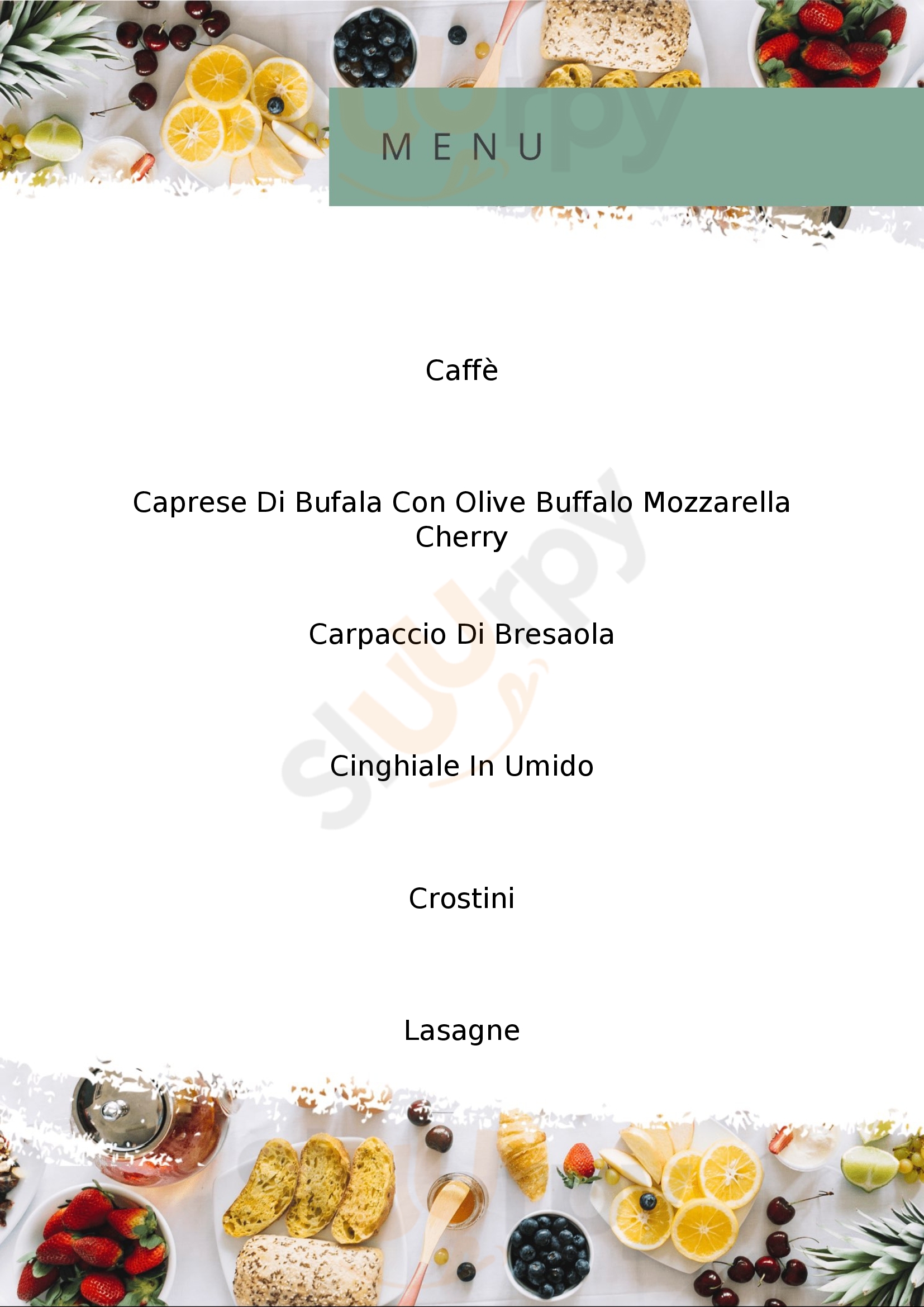 Bar Dante Radda in Chianti menù 1 pagina