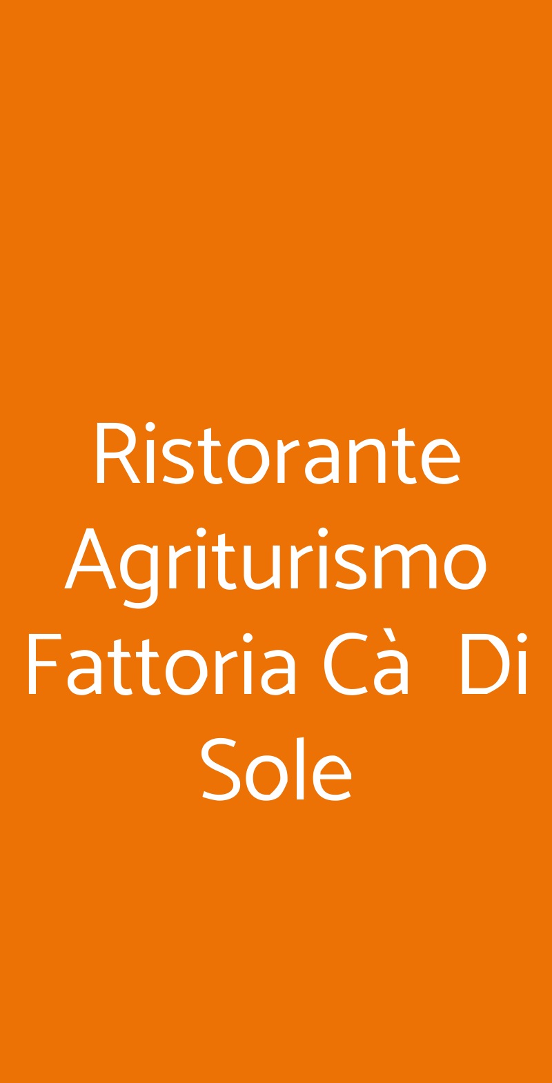 Ristorante Agriturismo Fattoria Cà  Di Sole San Benedetto Val di Sambro menù 1 pagina