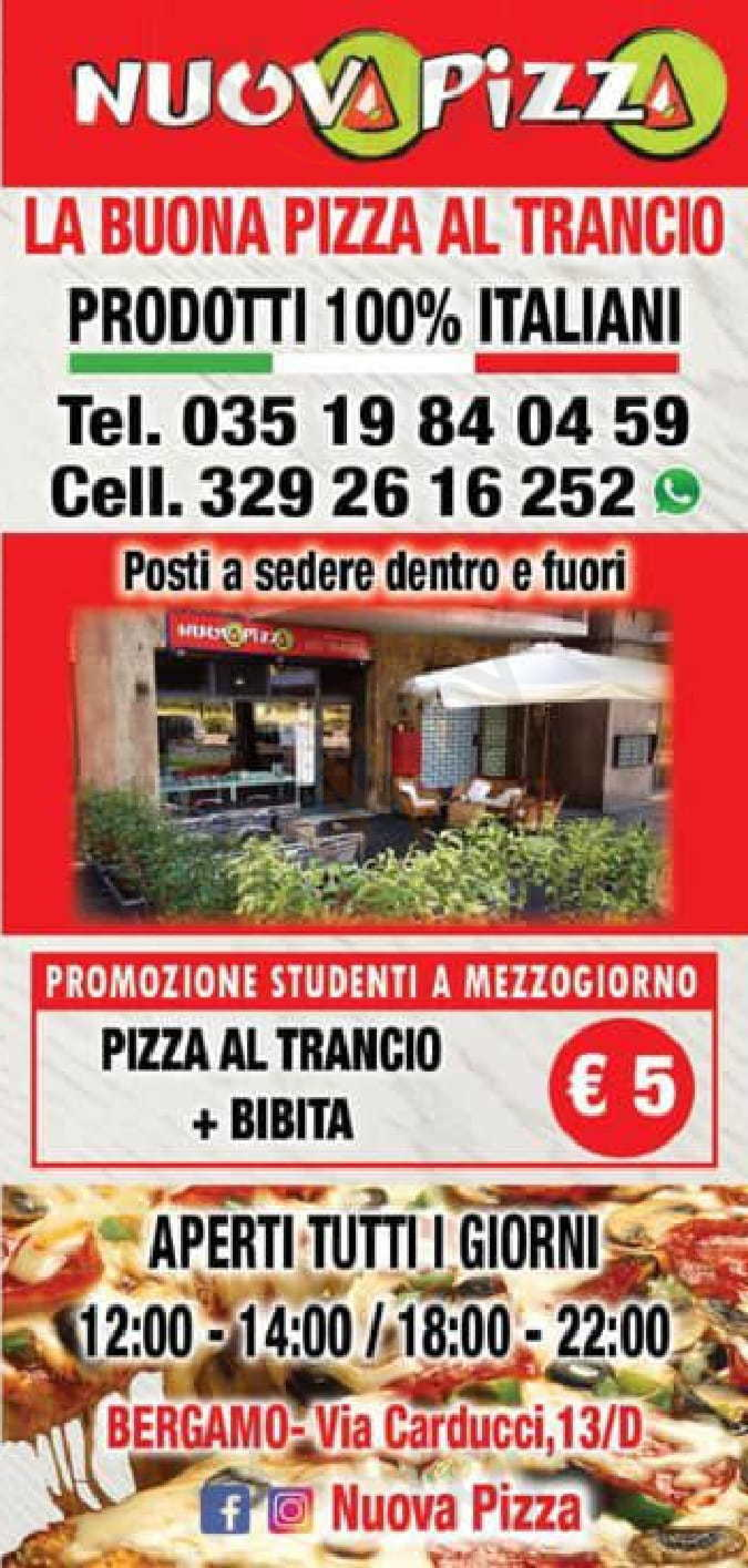 Nuova Pizza Bergamo menù 1 pagina