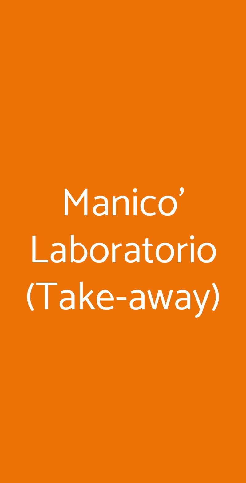 Manico' Laboratorio (Take-away) Bologna menù 1 pagina