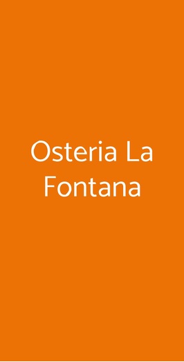 Osteria La Fontana, Bologna