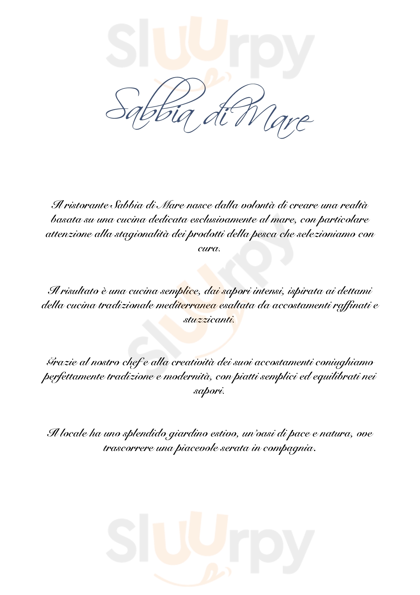 Trattoria Sabbia Di Mare Bologna menù 1 pagina
