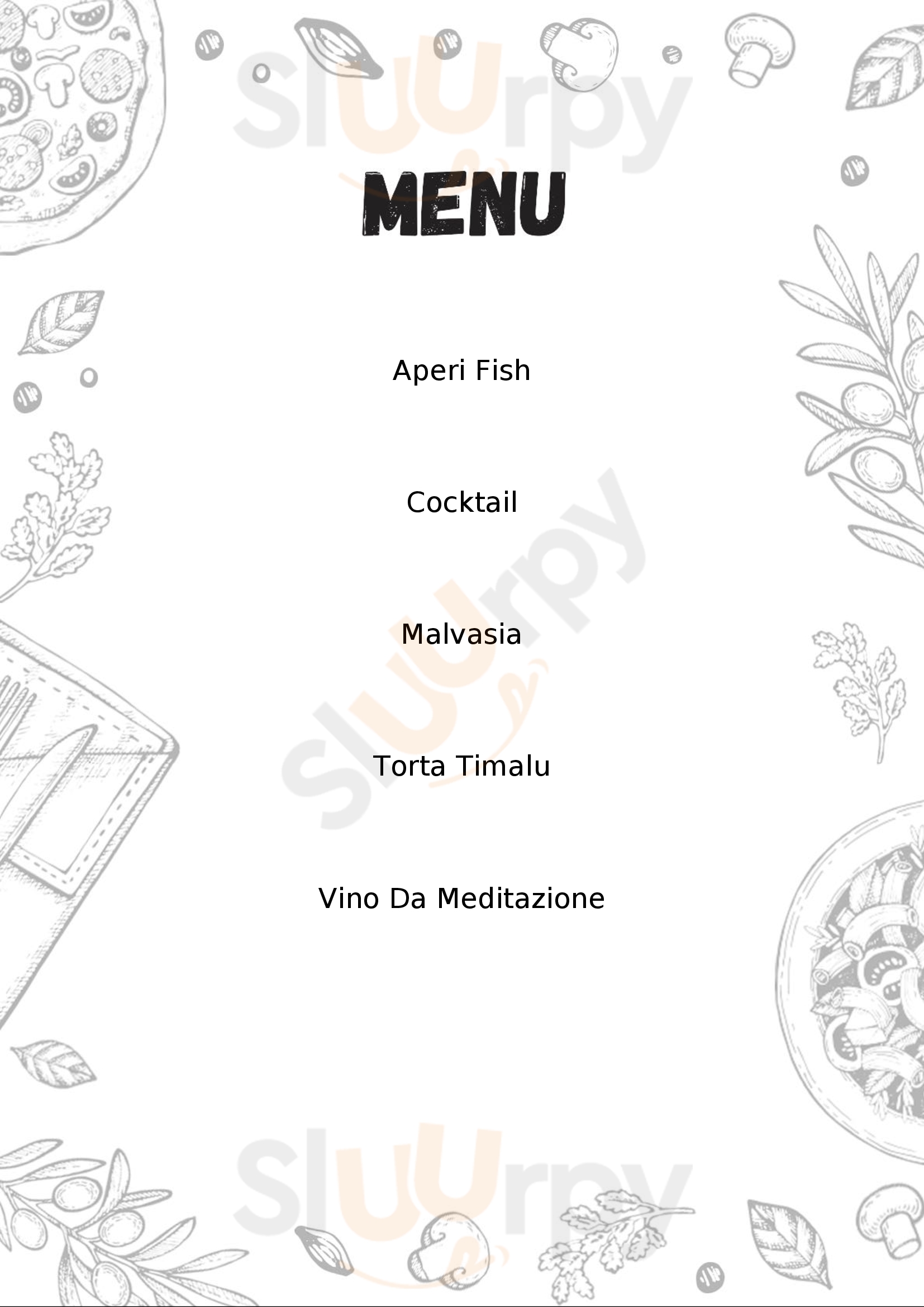 Timalù Food Torregrotta menù 1 pagina