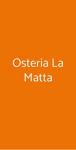 Osteria La Matta, Bologna
