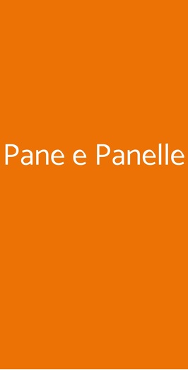 Pane E Panelle
