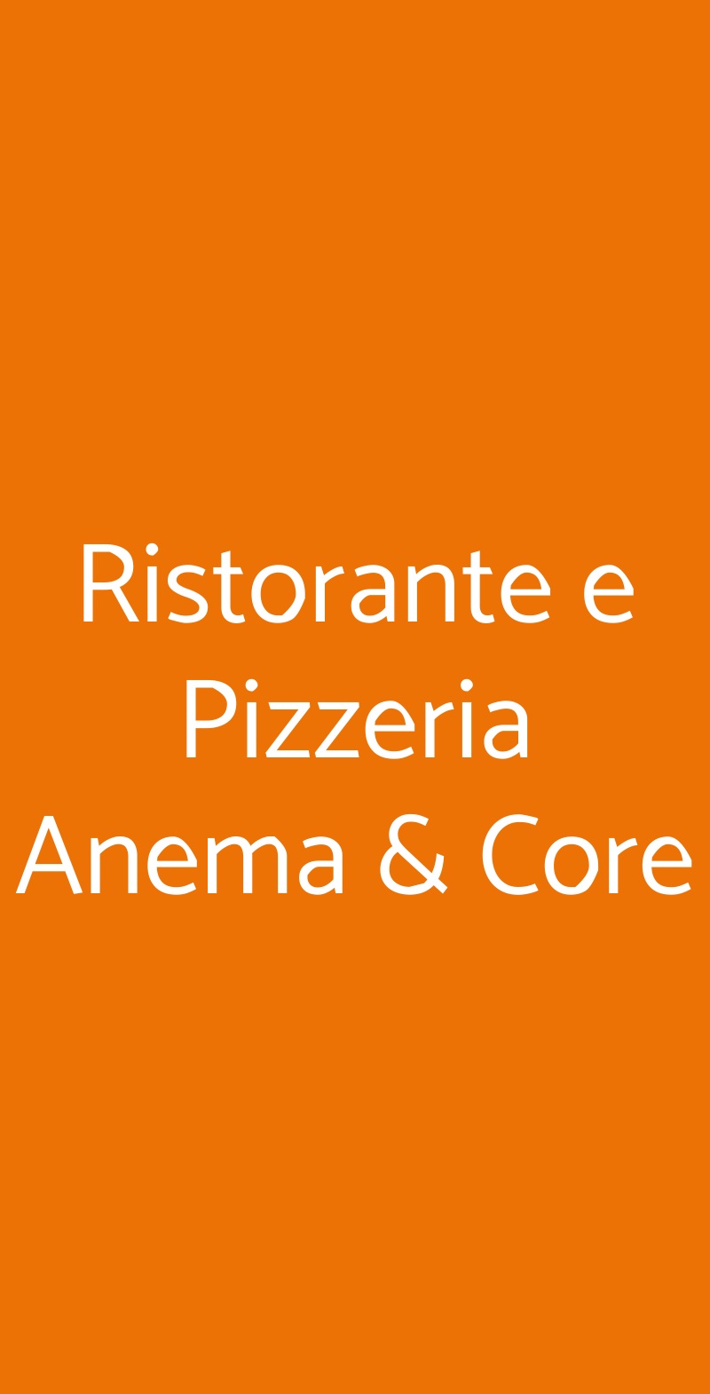 Ristorante e Pizzeria Anema & Core Imola menù 1 pagina