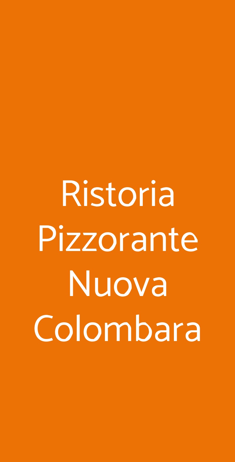 Ristoria Pizzorante Nuova Colombara Monte San Pietro menù 1 pagina