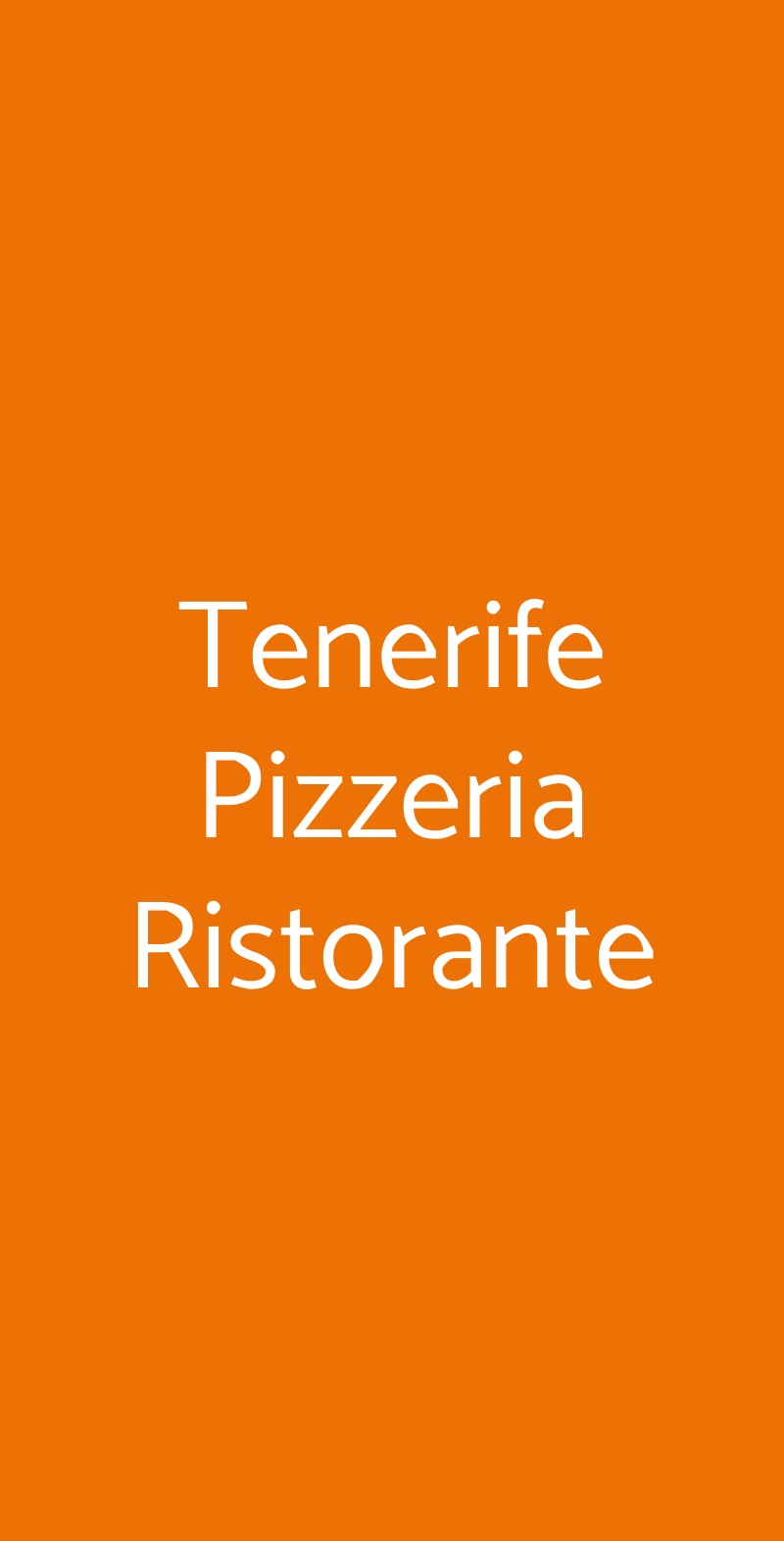 Tenerife Pizzeria Ristorante Bologna menù 1 pagina
