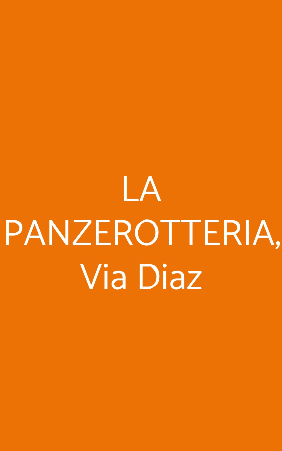 LA PANZEROTTERIA, Via Diaz Verona menù 1 pagina