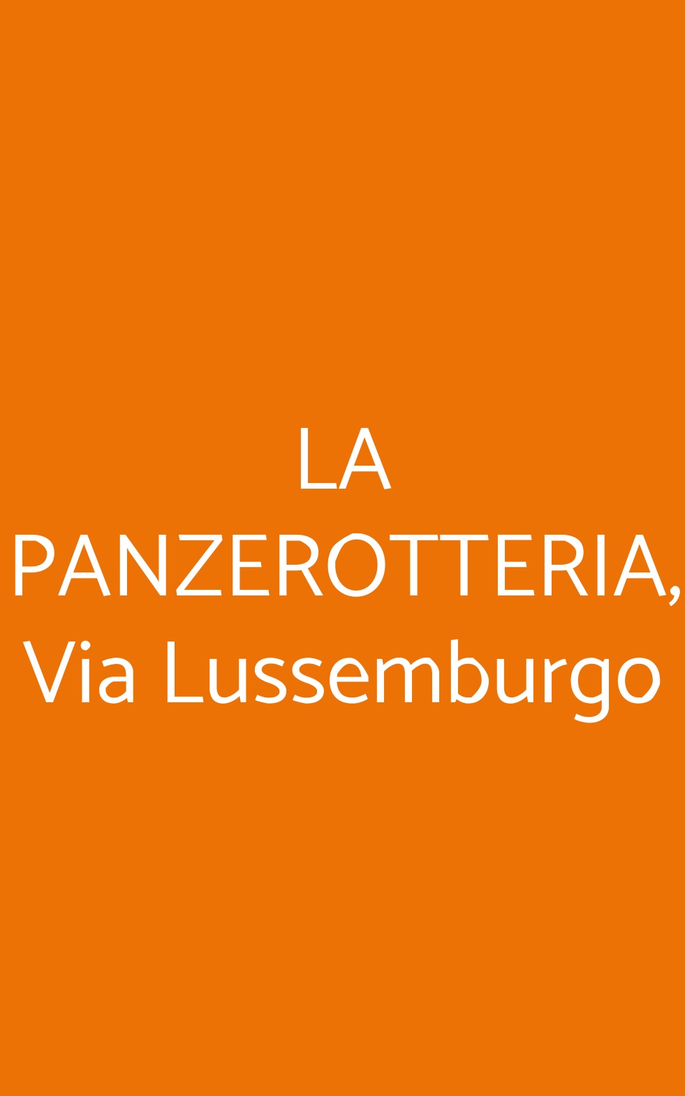 LA PANZEROTTERIA, Via Lussemburgo Verona menù 1 pagina