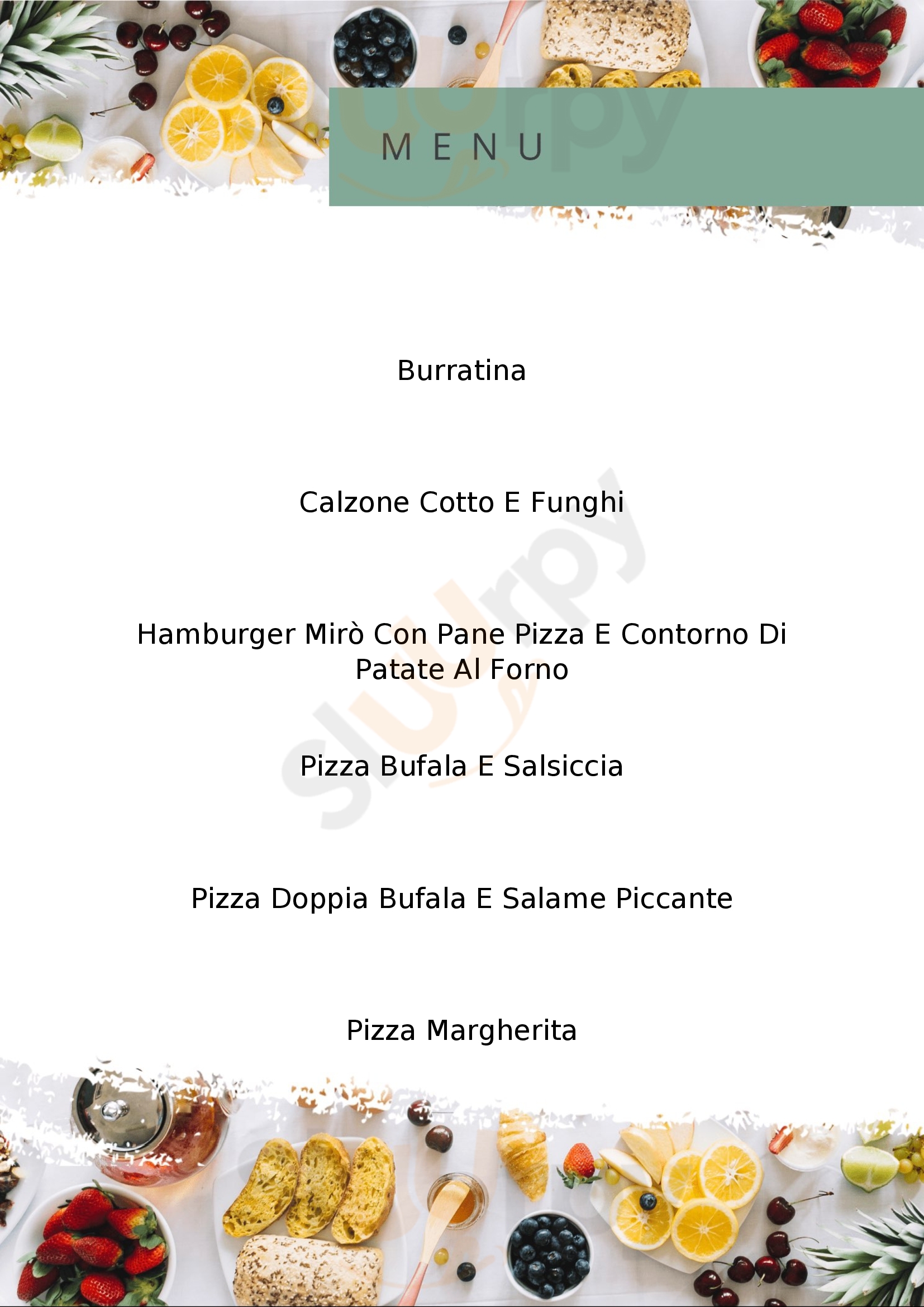 Pizza Miro & food Calderara di Reno menù 1 pagina