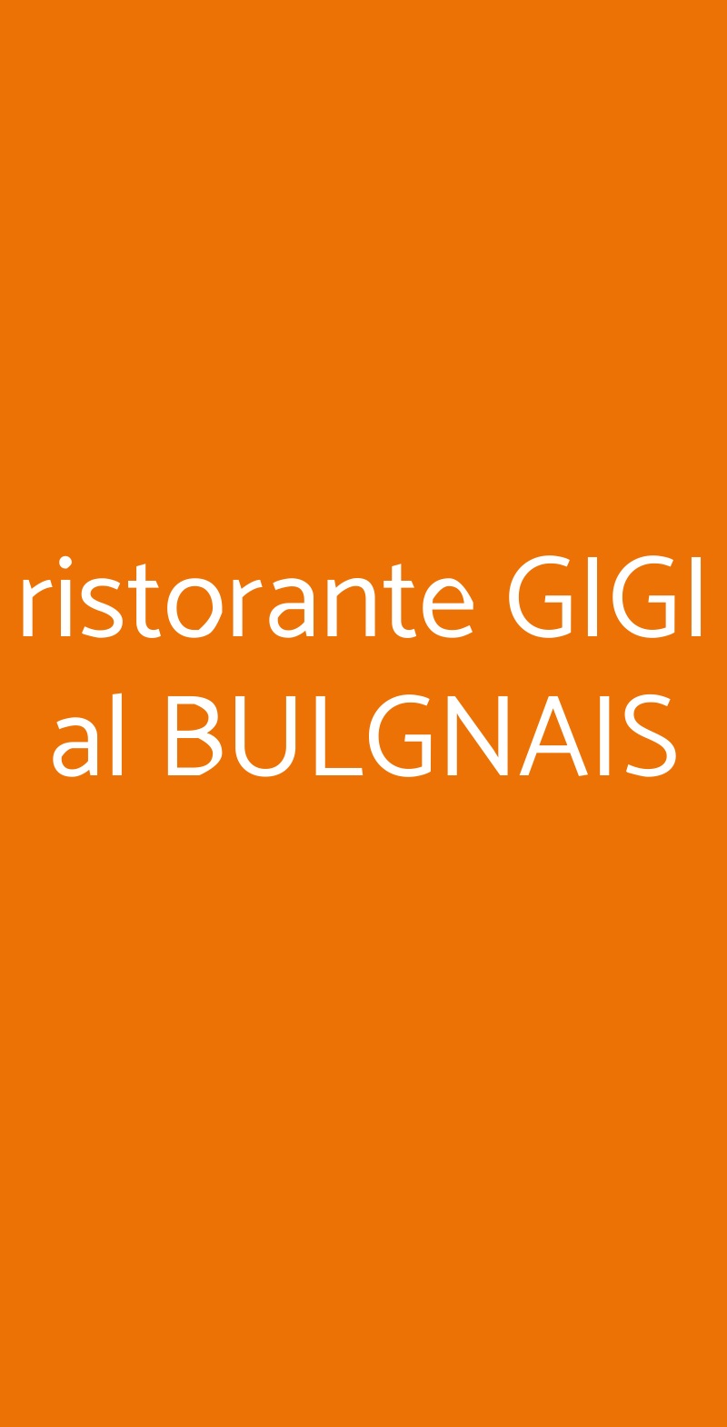 ristorante GIGI al BULGNAIS Bologna menù 1 pagina