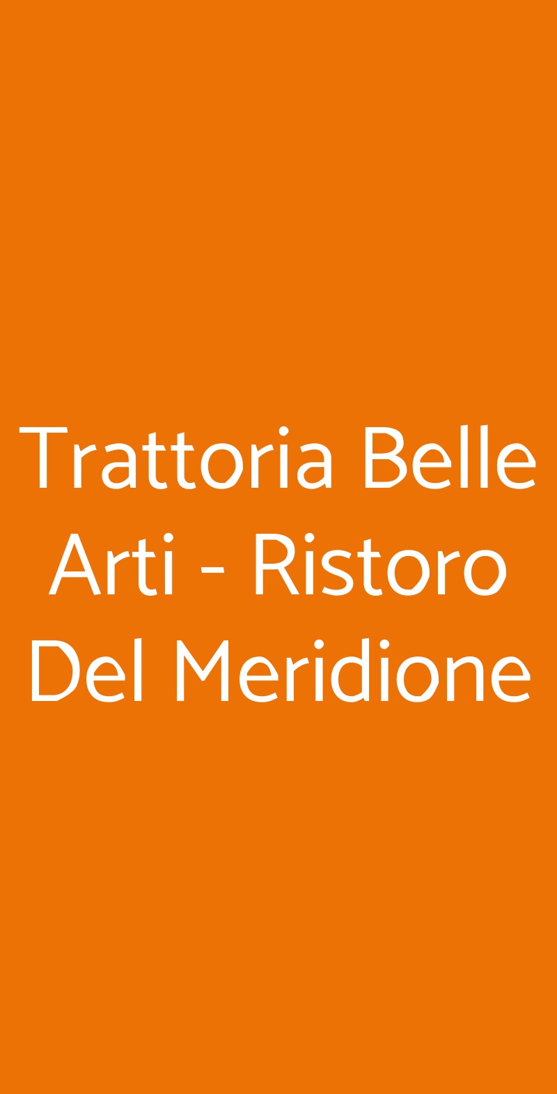Trattoria Belle Arti - Ristoro Del Meridione Bologna menù 1 pagina