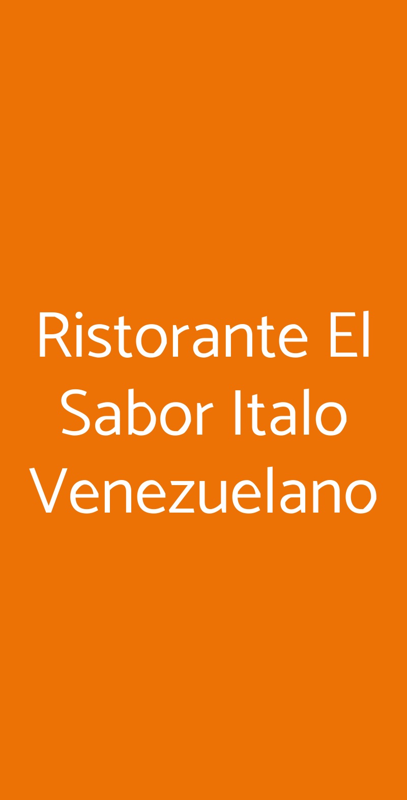 Ristorante El Sabor Italo Venezuelano Imola menù 1 pagina