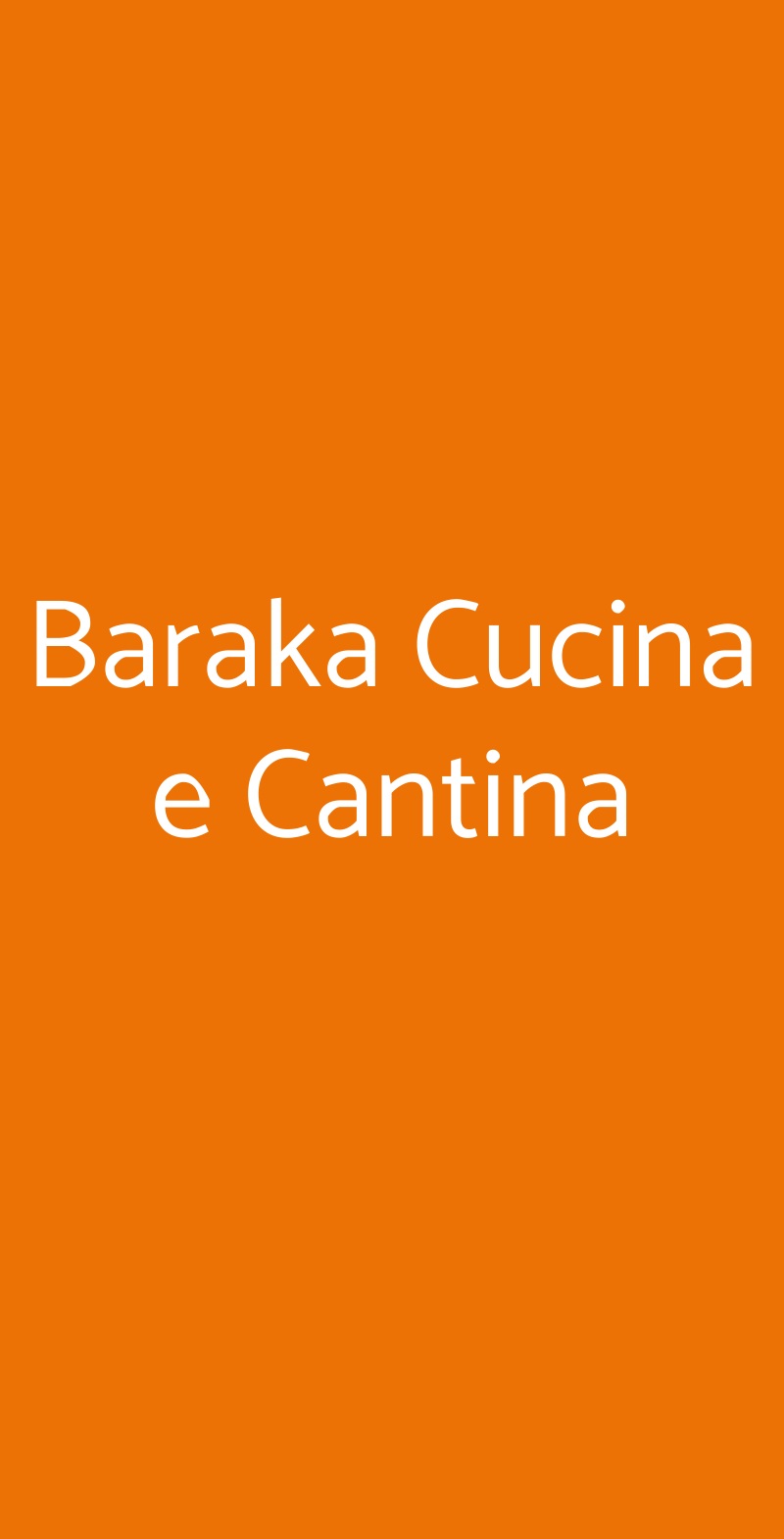 Baraka Cucina e Cantina Lugo menù 1 pagina