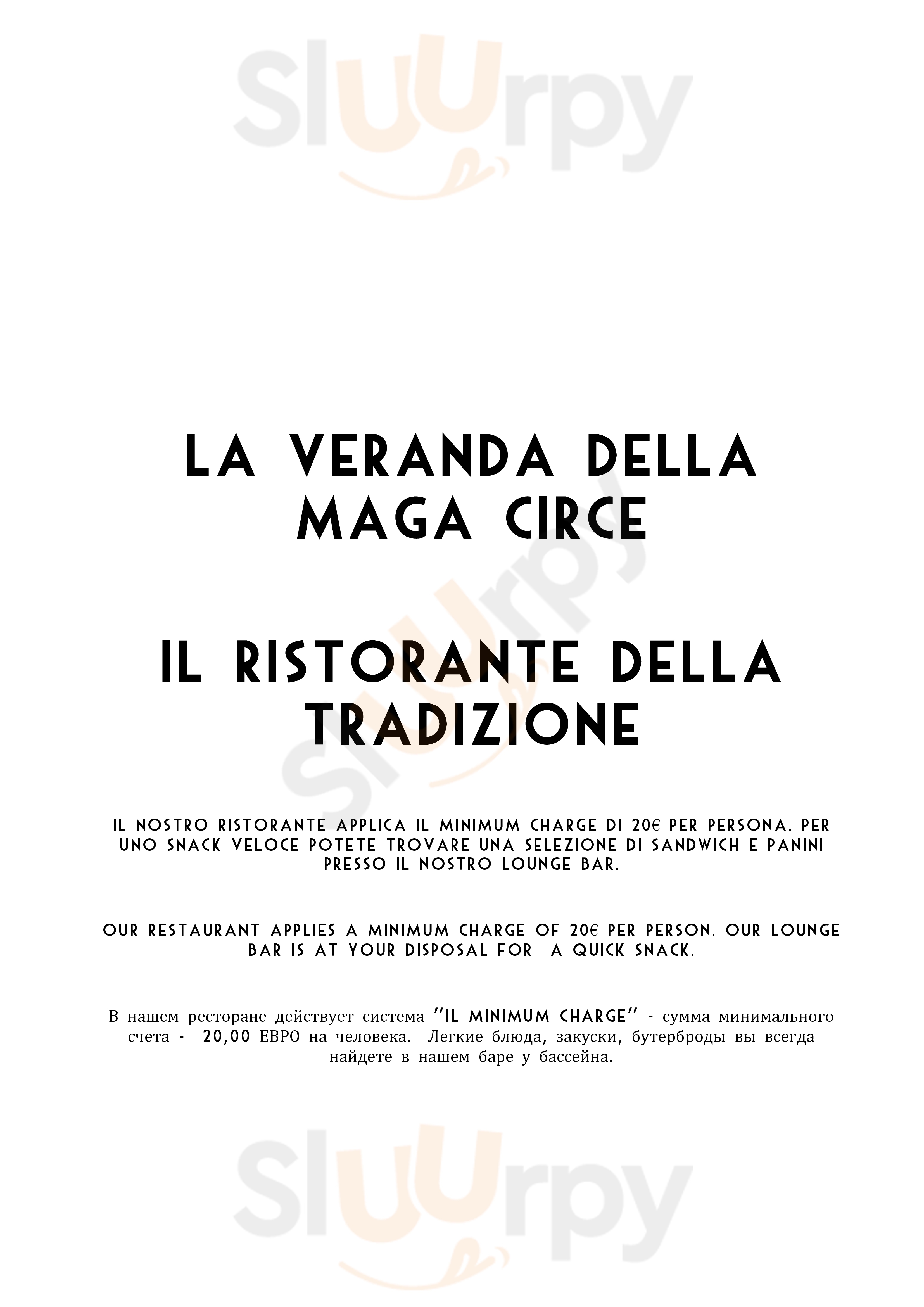 Maga Circe Ristorante Hotel San Felice Circeo menù 1 pagina