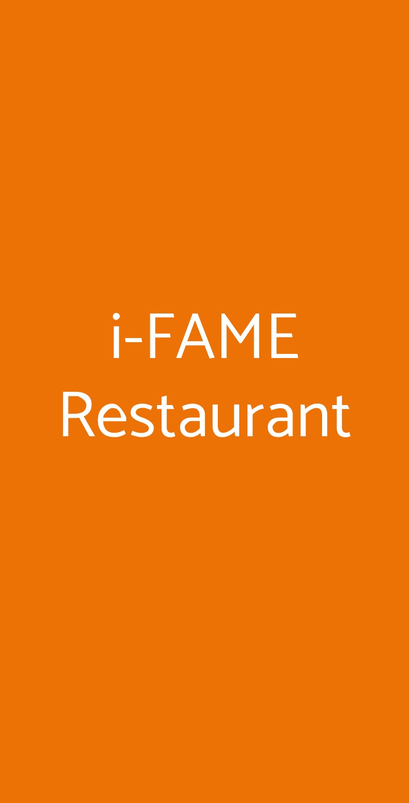 i-FAME Restaurant Rimini menù 1 pagina