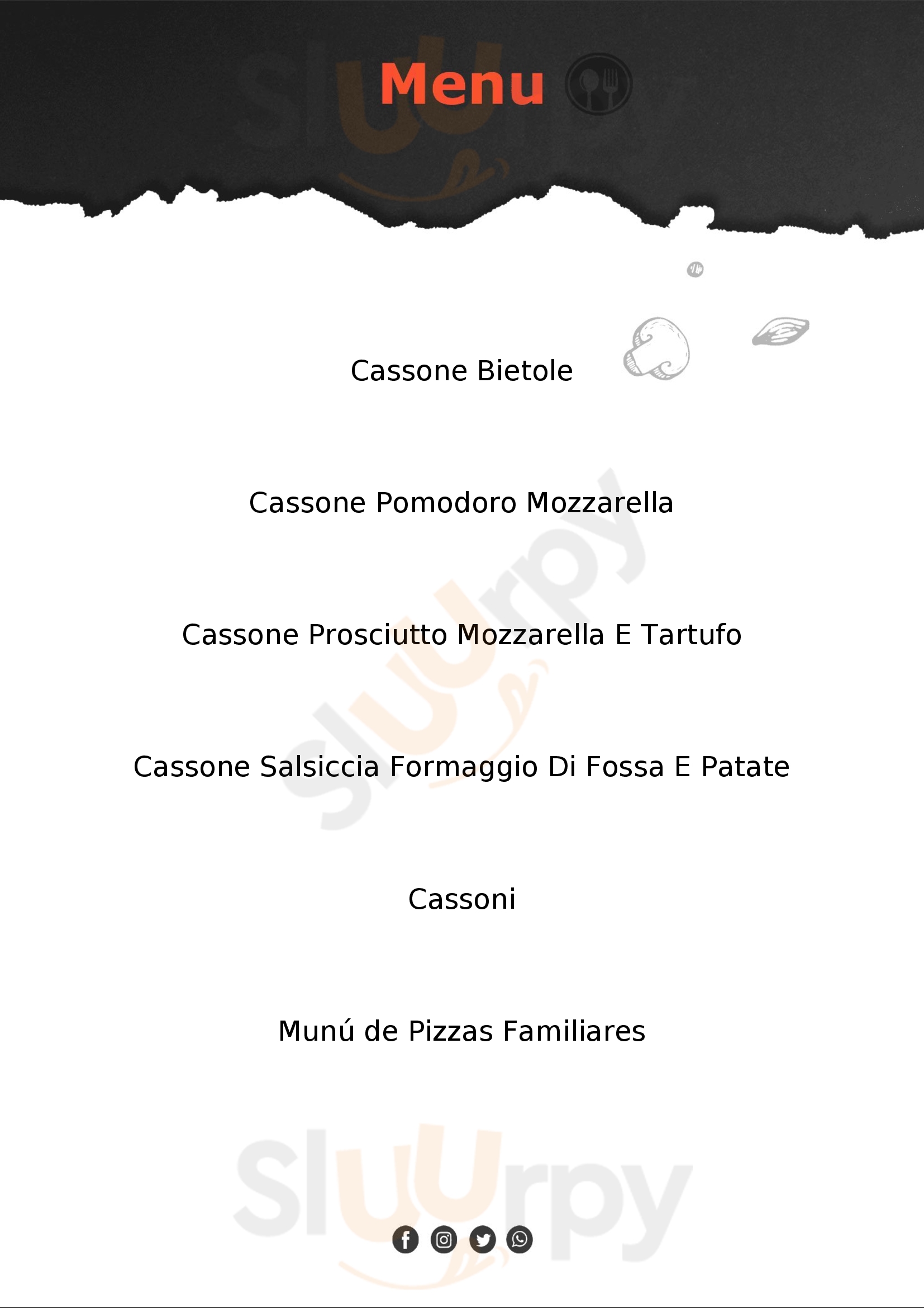Piada e Cassoni da Ciana e Monda Rimini menù 1 pagina
