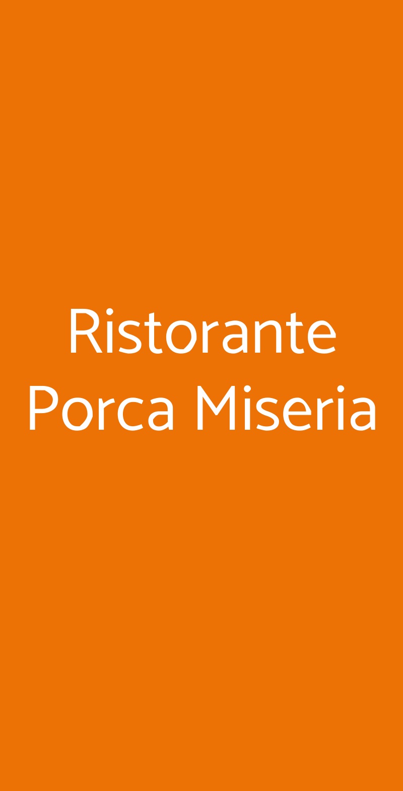 Ristorante Porca Miseria Riccione menù 1 pagina